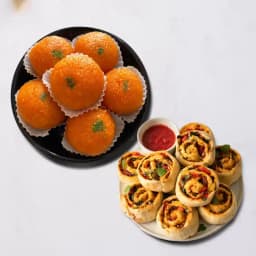 Laddu n Veg Pizza Roll Feast 1
