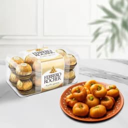 Balushahi from Karachi Sweet Mart with Ferrero Rocher 1