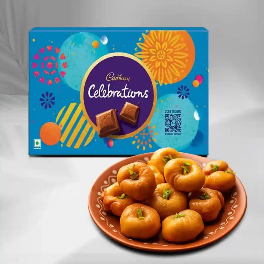 Balushahi from Karachi Sweet Mart with Cadbury Celebration