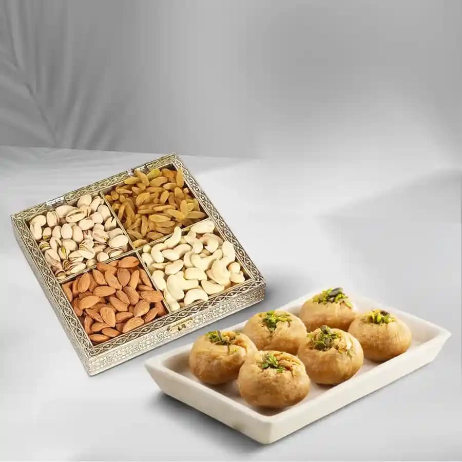 Balushahi from Karachi Sweet Mart with Assorted Dry Fruits
