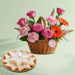 Charming Mixed Flowers N Kaju Katli Duo 1