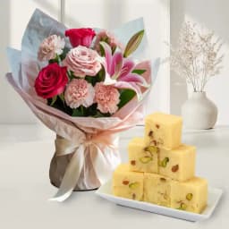 Colorful Mixed Flowers N Soan Papri Delight 1