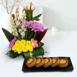 Baked Badam Jalebi from Ganguram Mixed Flower Arrangement 1