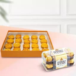 Baked Badam Jalebi from Ganguram with Ferrero Rocher 1