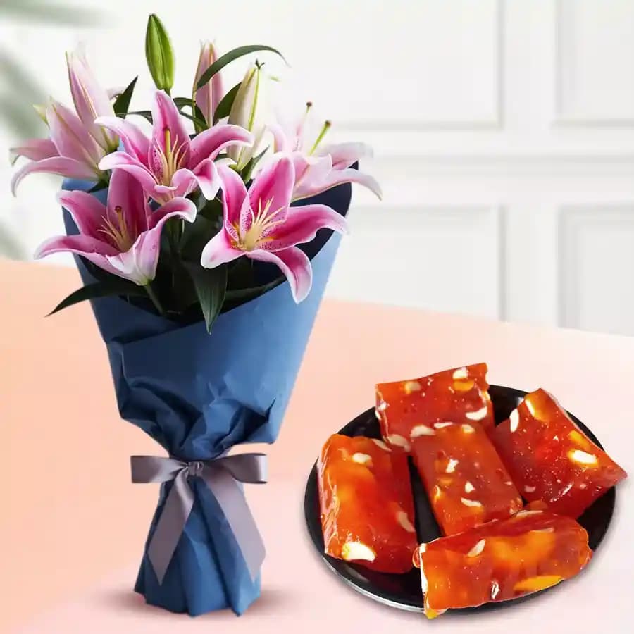 Blushing Lilies N Bombay Halwa Duo