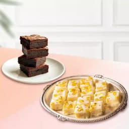 Malai Barfi from Karachi Sweet Mart with Brownie 1