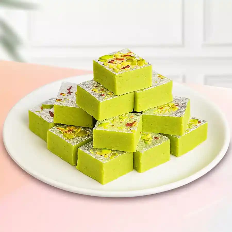 Pista Barfi from Karachi Sweet Mart