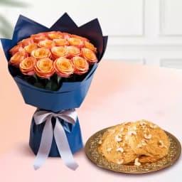 Orange Roses N Pheni Delight 1