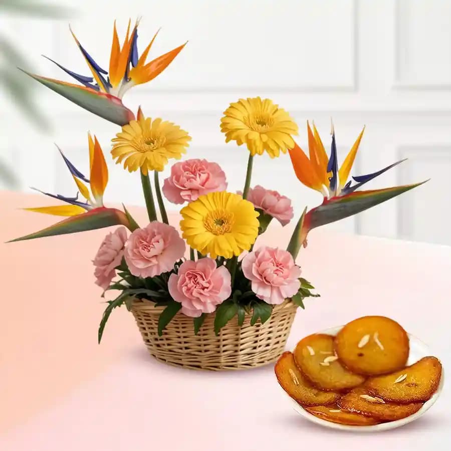 Exotic Flowers N Malpua Bliss