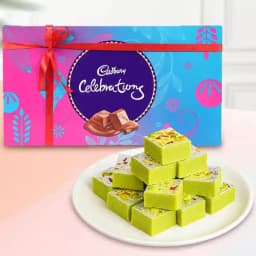 Pista Barfi from Karachi Sweet Mart with Cadbury Celebration 1