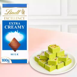 Pista Barfi from Karachi Sweet Mart with Lindt Excellence Bar 1