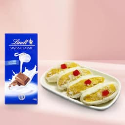 Cham Cham from Karachi Sweet Mart with Lindt Excellence Bar 1