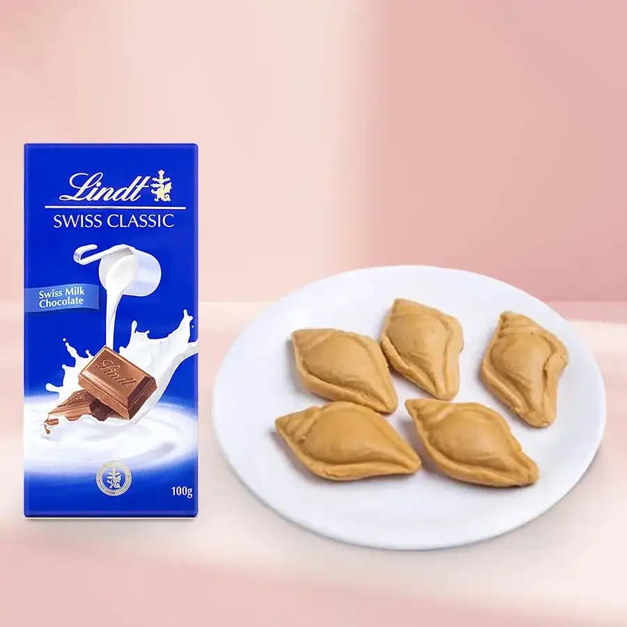 Nolen Gurer Shankh Sandesh from Ganguram with Lindt Excellence Chocolate