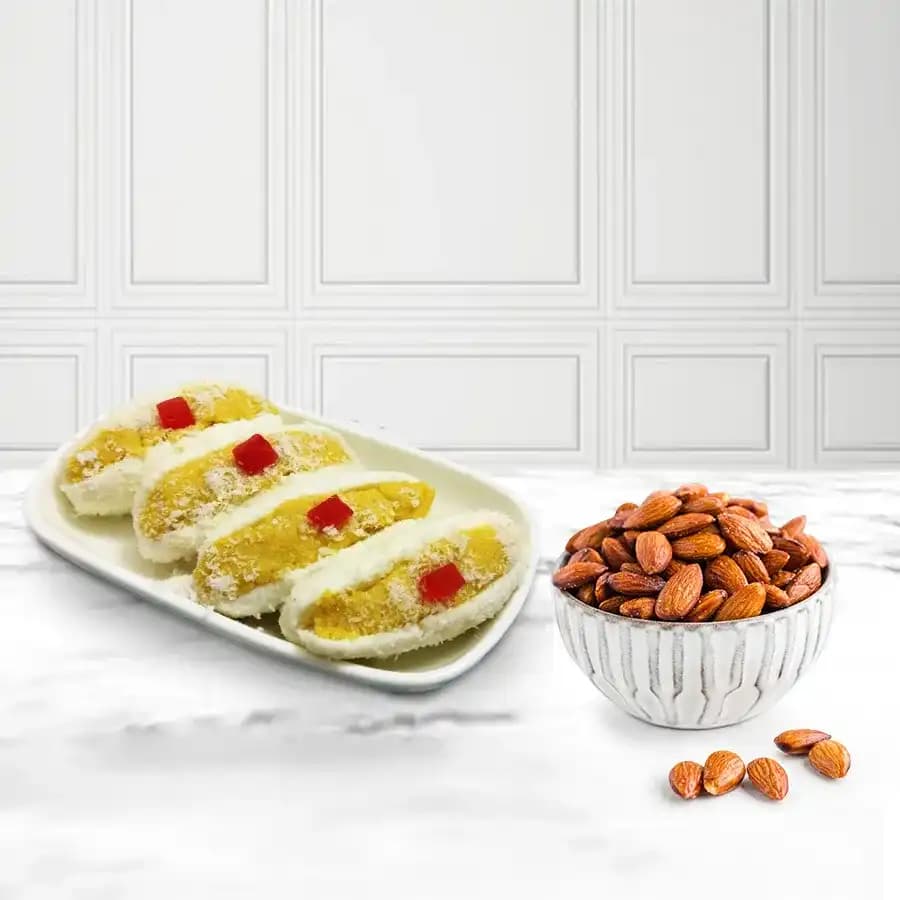 Cham Cham from Karachi Sweet Mart with Crunchy Almonds