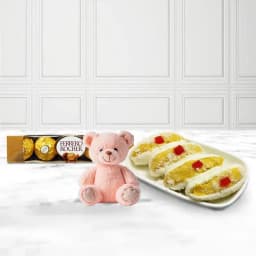 Cham Cham from Karachi Sweet Mart with Teddy N Ferrero Rocher 1