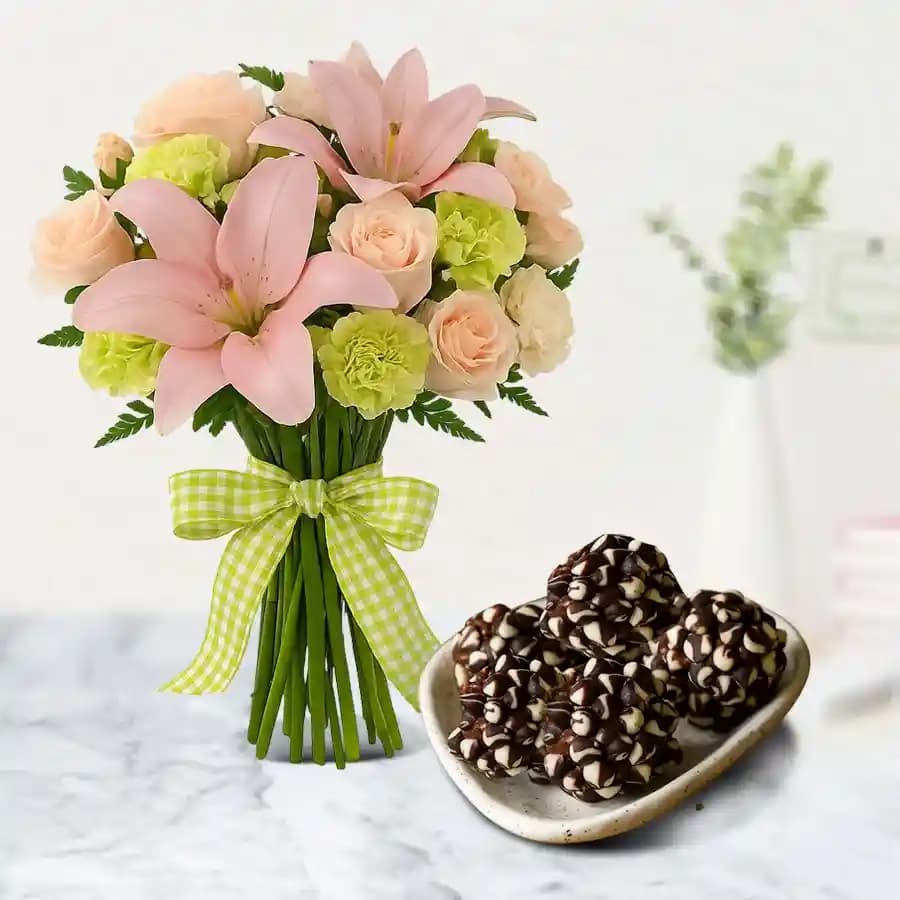 Elegant Kaju Delight with Floral Serenity