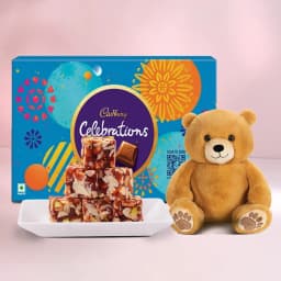 Dry Fruits Barfi from Mithas Delicious Sweets with Teddy N Cadbury Celebration Pack 1