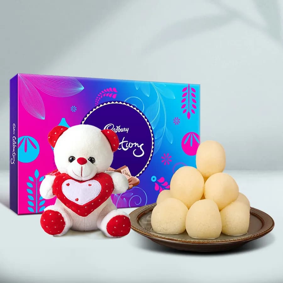 Canned Rossogolla from K.C.Das with Teddy N Cadbury Celebration