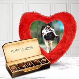 Charming Gift Set with ITC Chocolates and Custom Love Cushion 1