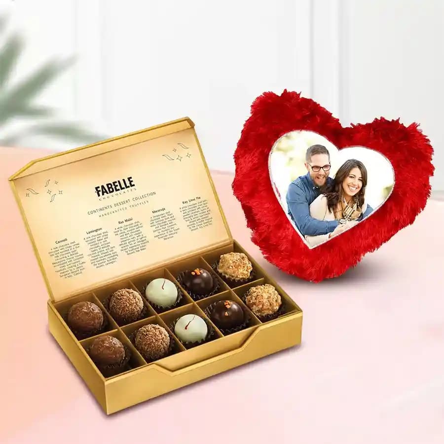 Custom Love Cushion with Luxurious Chocolates