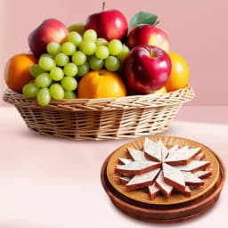 Anjeer Katli from Mithas Delicious Sweets with Fresh Fruit Basket 1