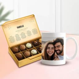 Customizable Coffee Mug with Assorted Luxury Chocolates 1