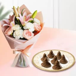 Choc-O-Bell from K.C.Das with Flowers Bouquet 1