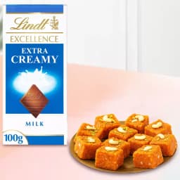 Akhrot Barfi from Mithas Delicious Sweets with Lindt Excellence Chocolate Bar 1