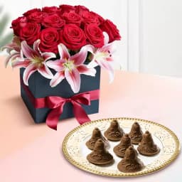 Choc-O-Bell from K.C.Das with Designer Flower Arrangement 1