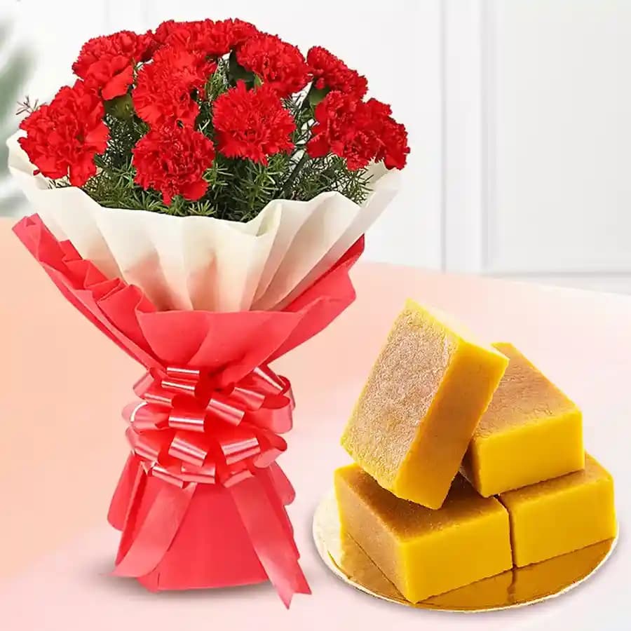 Luxurious Mysore Pak & Classic Rose Surprise