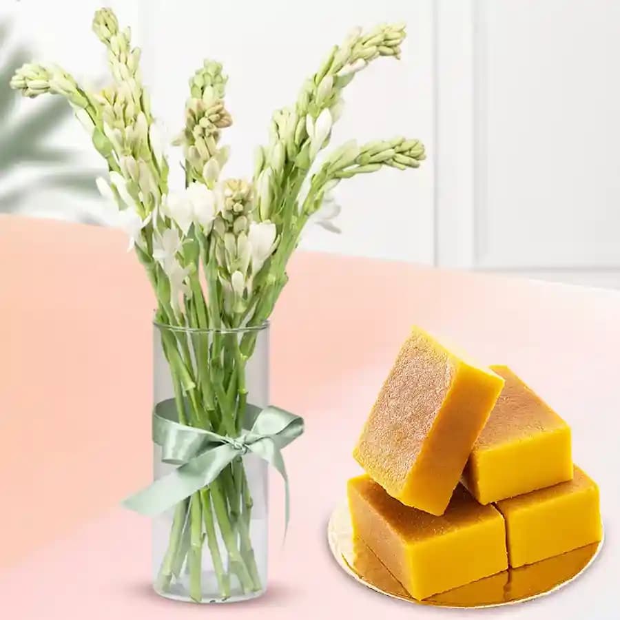 Delightful Mysore Pak & Graceful Flowers
