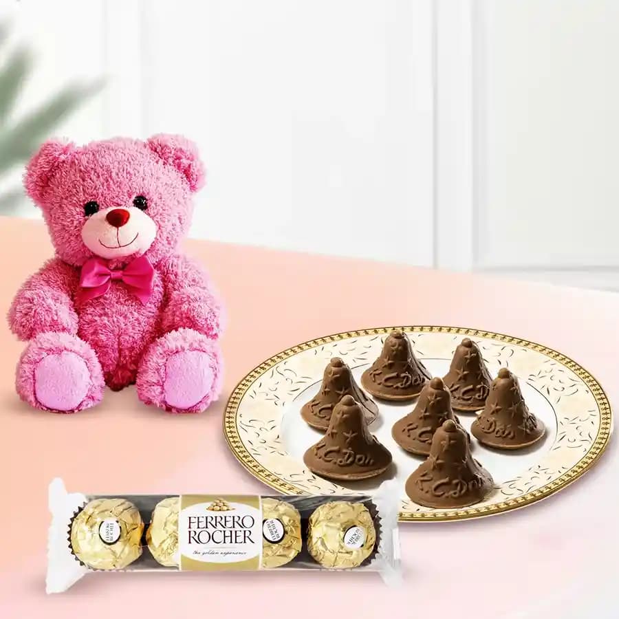 Choc-O-Bell from K.C.Das with Teddy N Ferrero Rocher