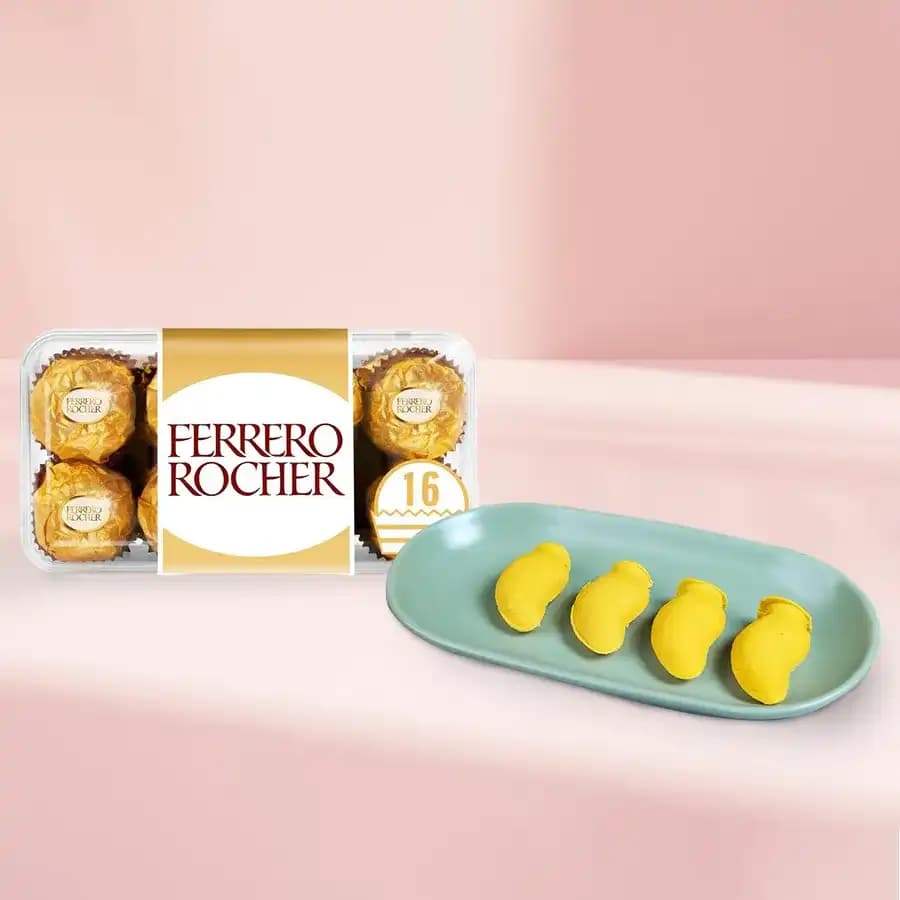 Aam Bhora Sondesh from K.C.Das with Ferrero Rocher