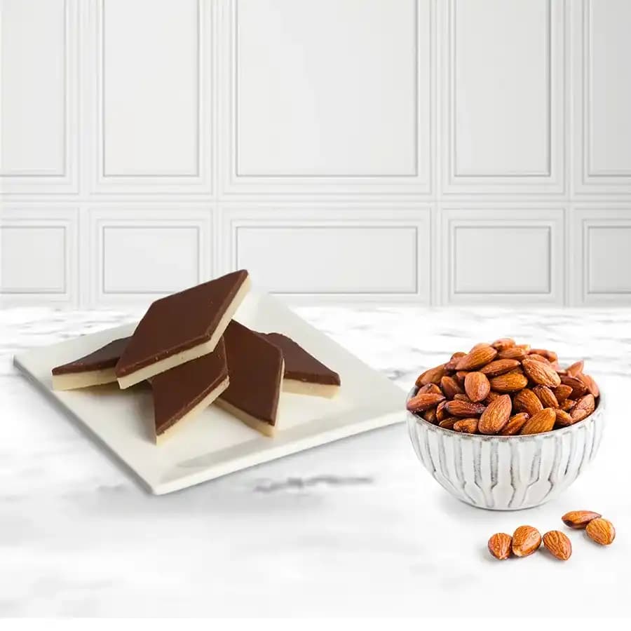Chocolate Katli from Mithas Delicious Sweets with Crunchy Almonds
