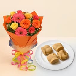 Nolen Gurer Jalbhora from K.C.Das with Seasonal Flower Bouquet 1