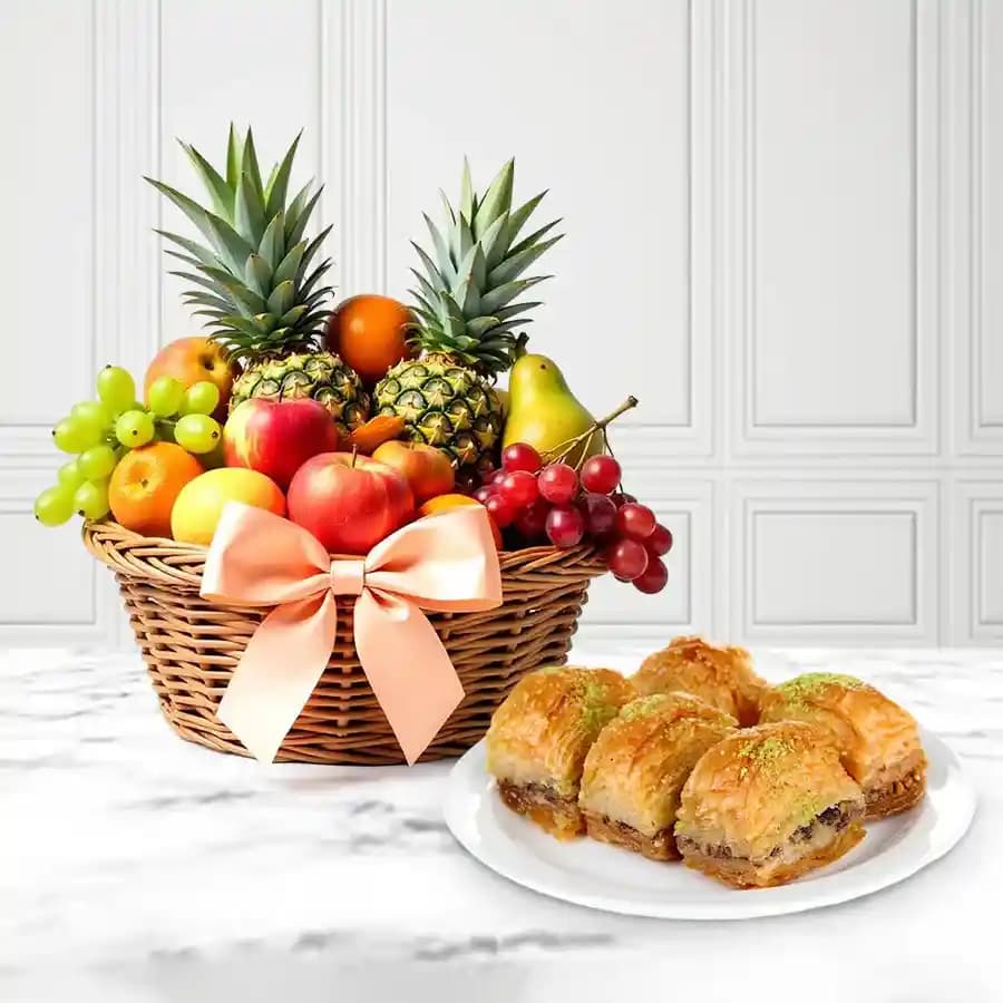 Joyful Indulgence: Baklava & Seasonal Fruits