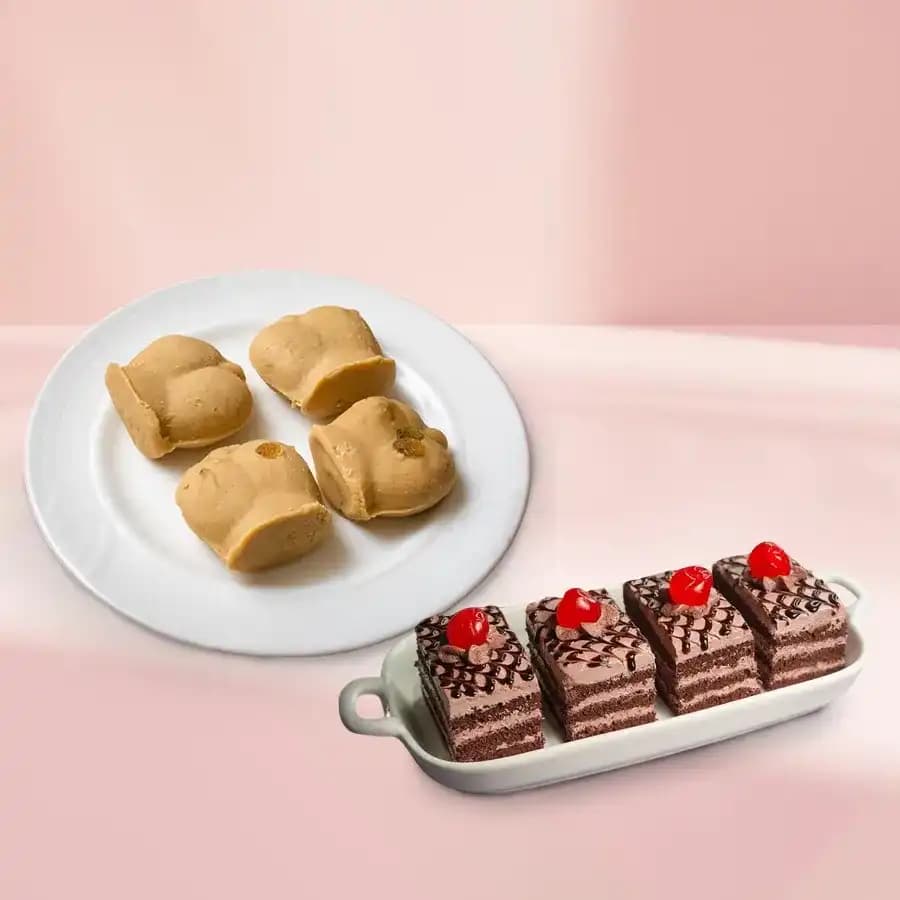 Nolen Gurer Jalbhora from K.C.Das with Chocolate Pastry