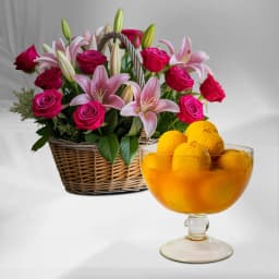 Opulent Roses N Kesar Rajbhog Combo 1