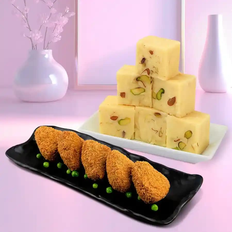 Sweet Sonpapri N Veg Cutlet Set