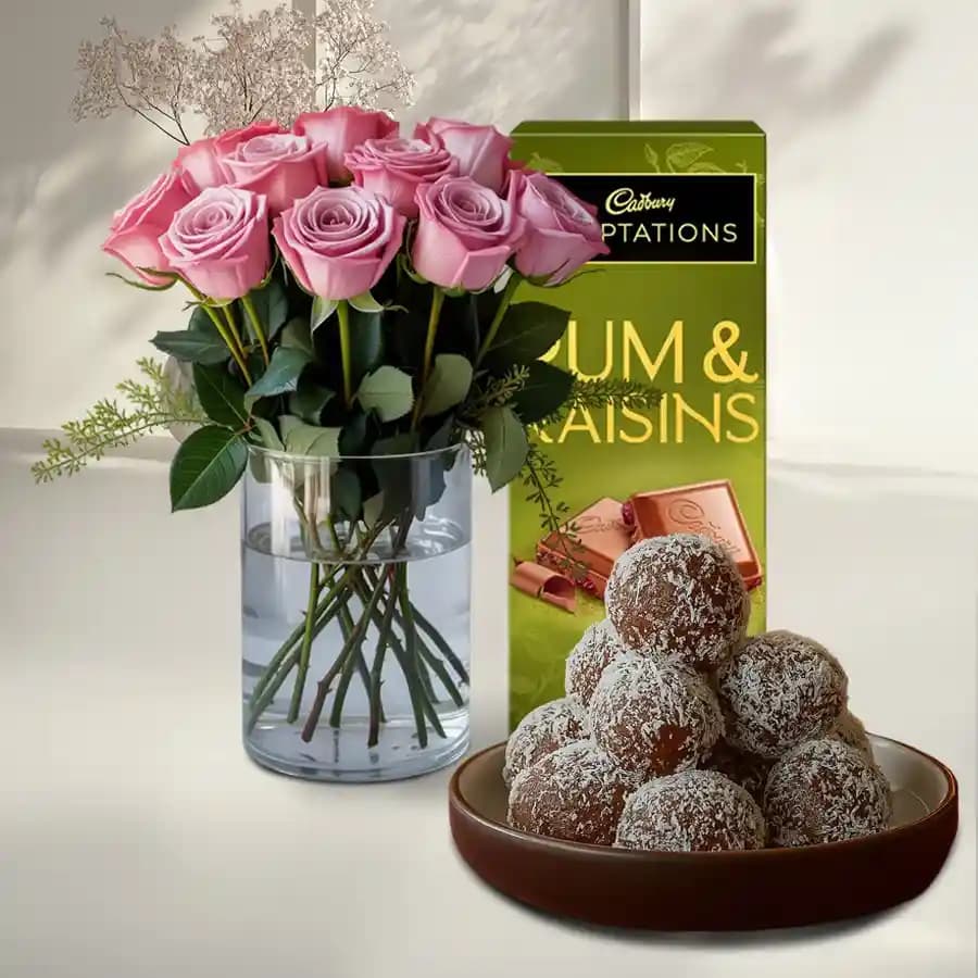 Elegant Pink Blooms with Gourmet Indulgence