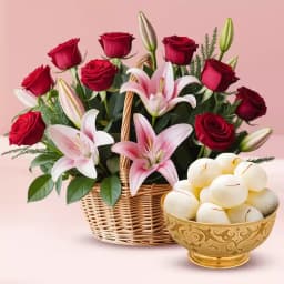 Vibrant Flower Bliss with Sweet Rasgullas 1