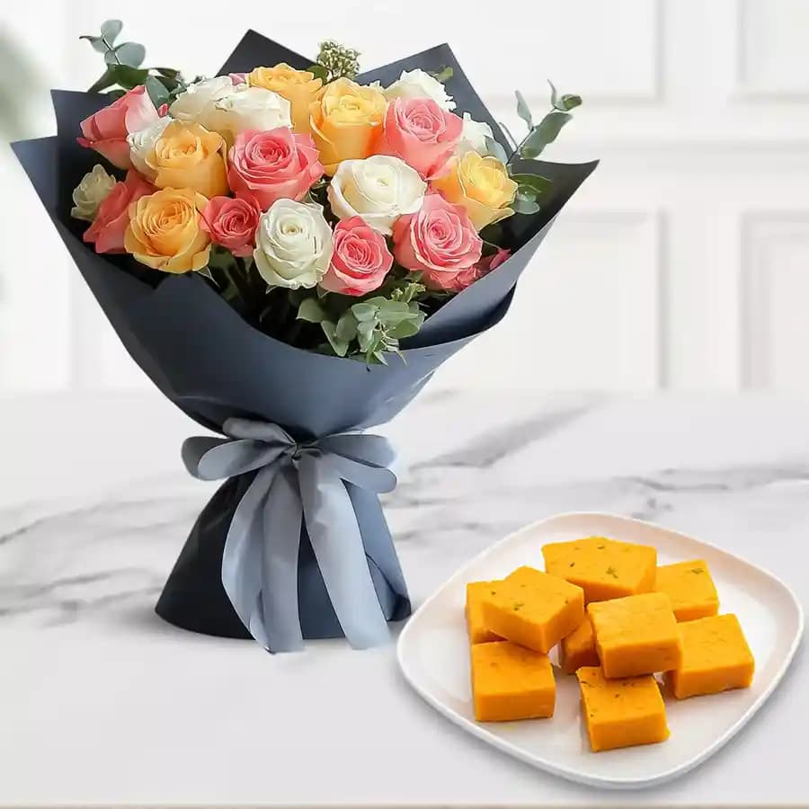 Floral Surprise N Butterscotch Sandesh Treat
