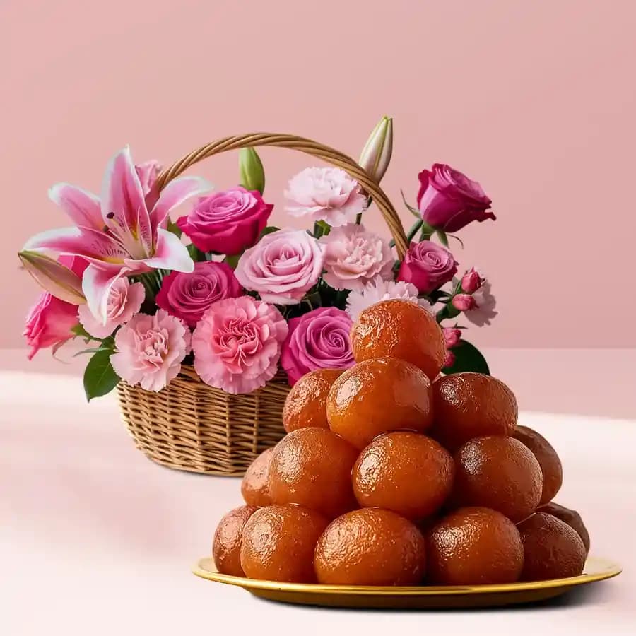 Blossom Delight with Mini Gulabjamoon