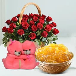 Romantic Red Roses & Sweet Delights 1