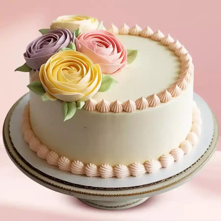 Mouth Watering Vanilla Cake for Birthday