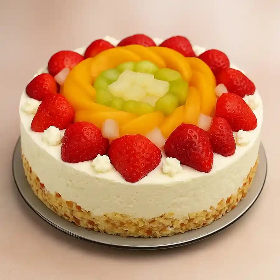Delicious Eggless Fresh Fruit Cake