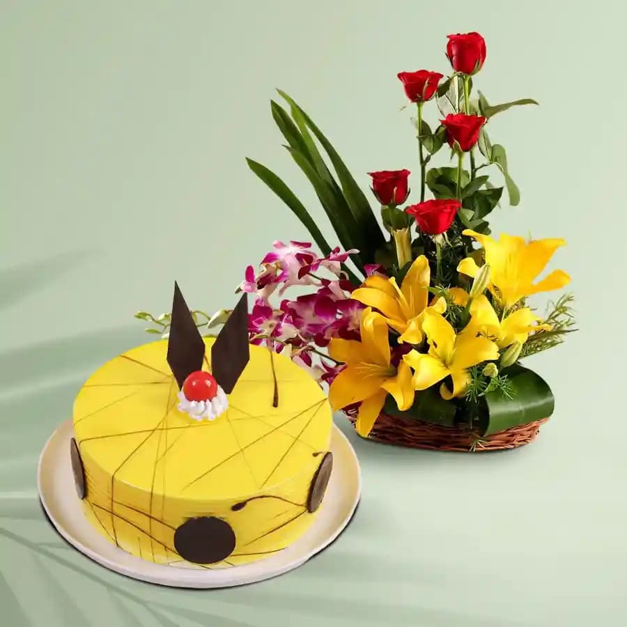 Tropical Pineapple Delight & Blooming Bouquet