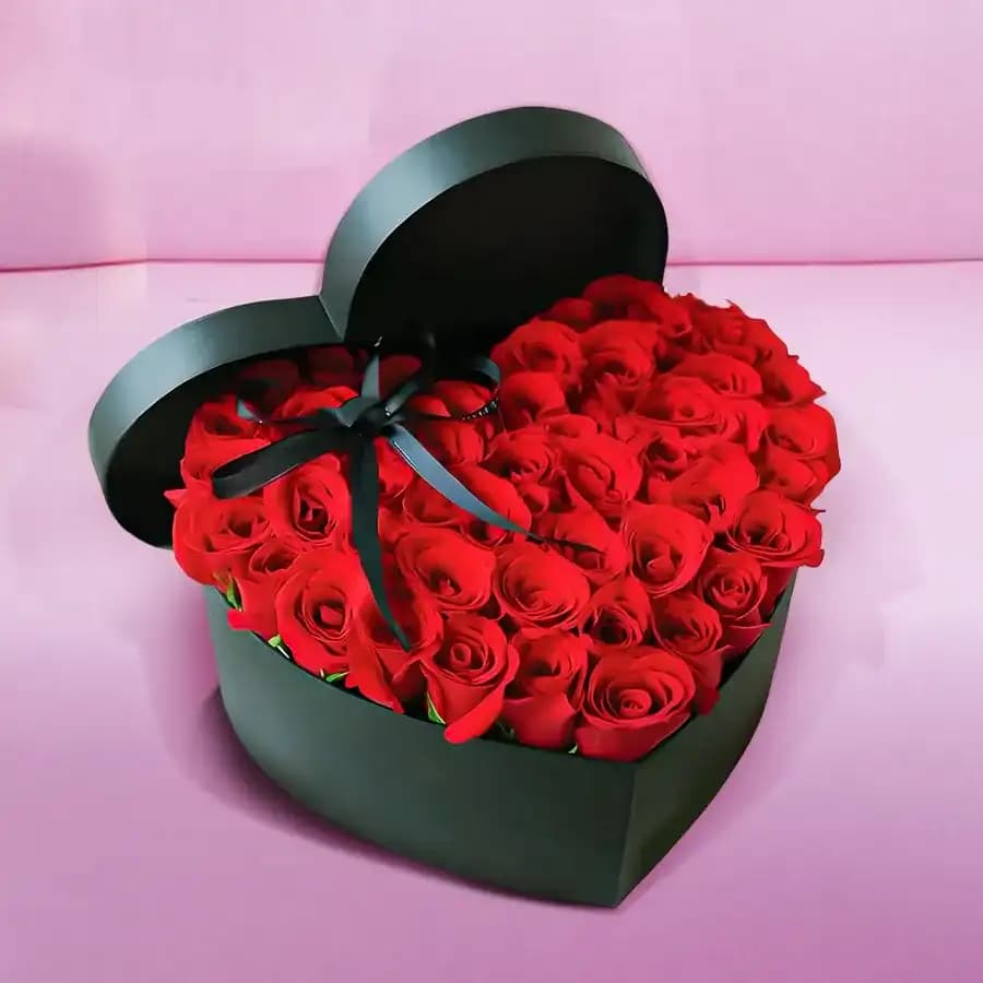 Heart Shaped Red Rose Arrangement