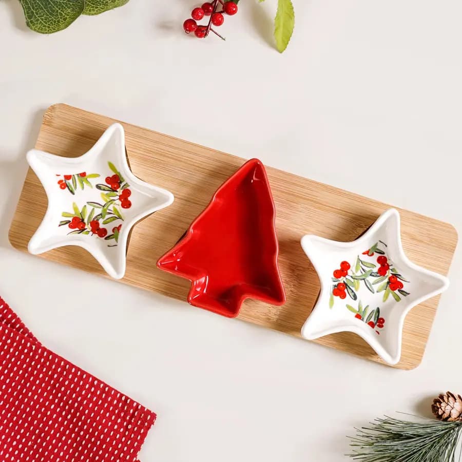 Premium Christmas Ceramic Platter Ensemble