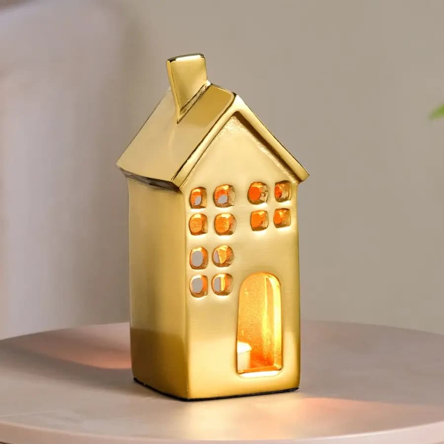 Gleaming X Mas Gold Tealight Holder